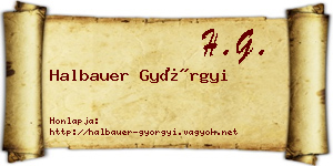 Halbauer Györgyi névjegykártya